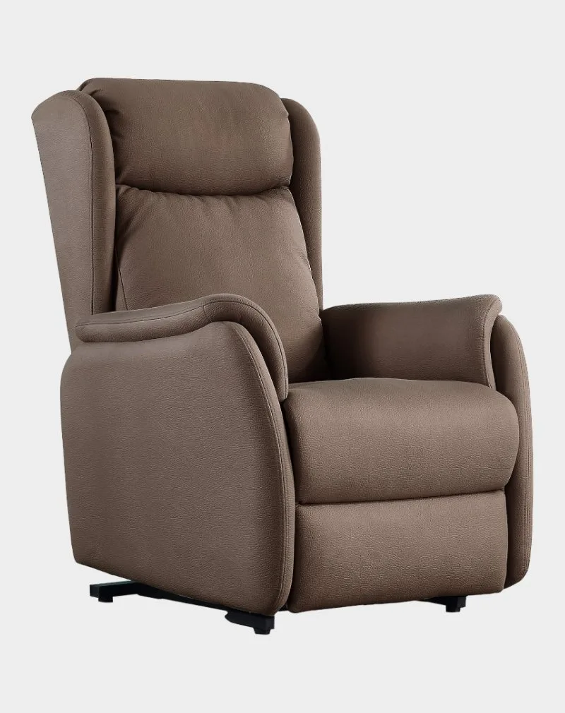 Come Fauteuil releveur 2 moteurs côté microfibre taupe foncé