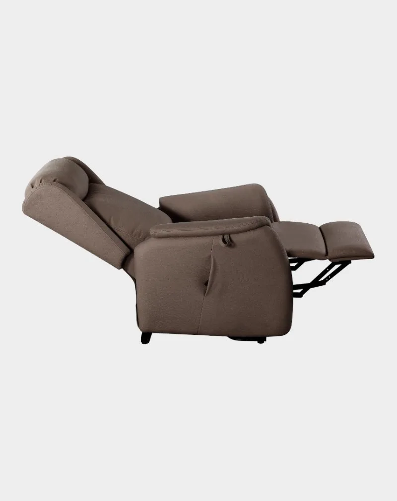 Come Fauteuil releveur 2 moteurs allongé microfibre taupe foncé
