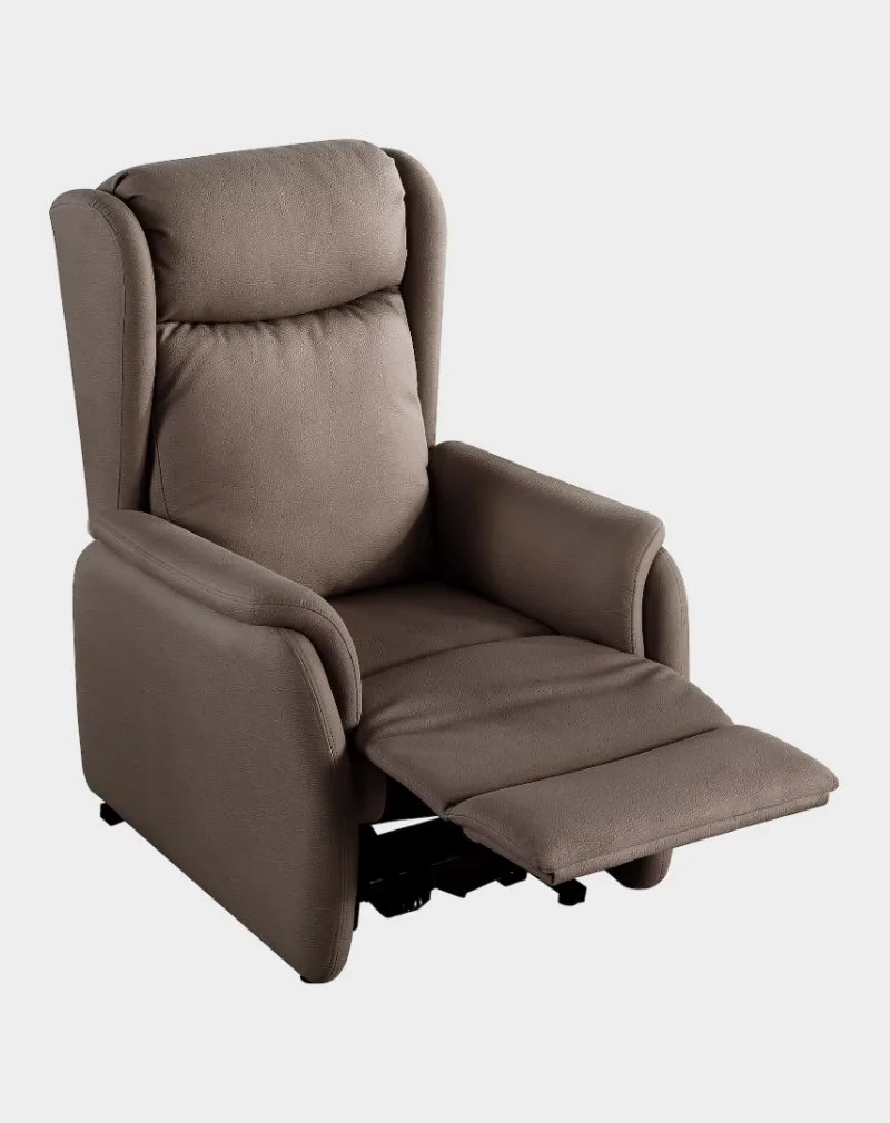 Come Fauteuil releveur 2 moteurs jambes microfibre taupe foncé