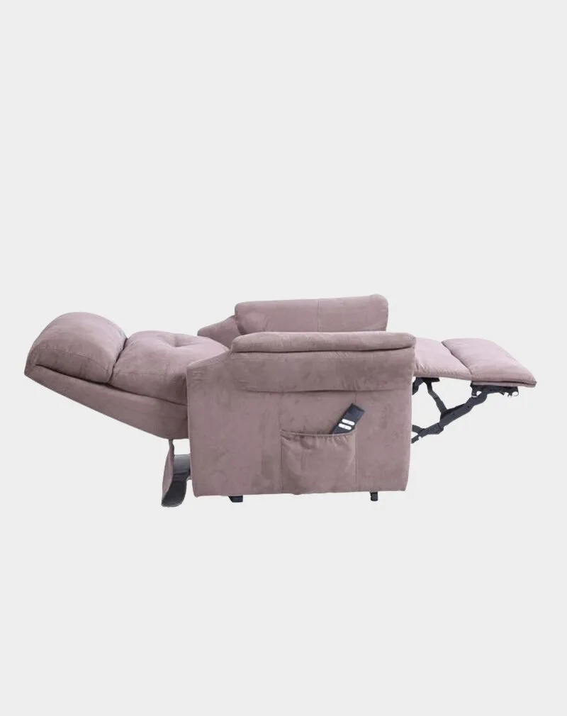 Diamant Fauteuil Releveur 2 moteurs allongé Microfibre taupe clair
