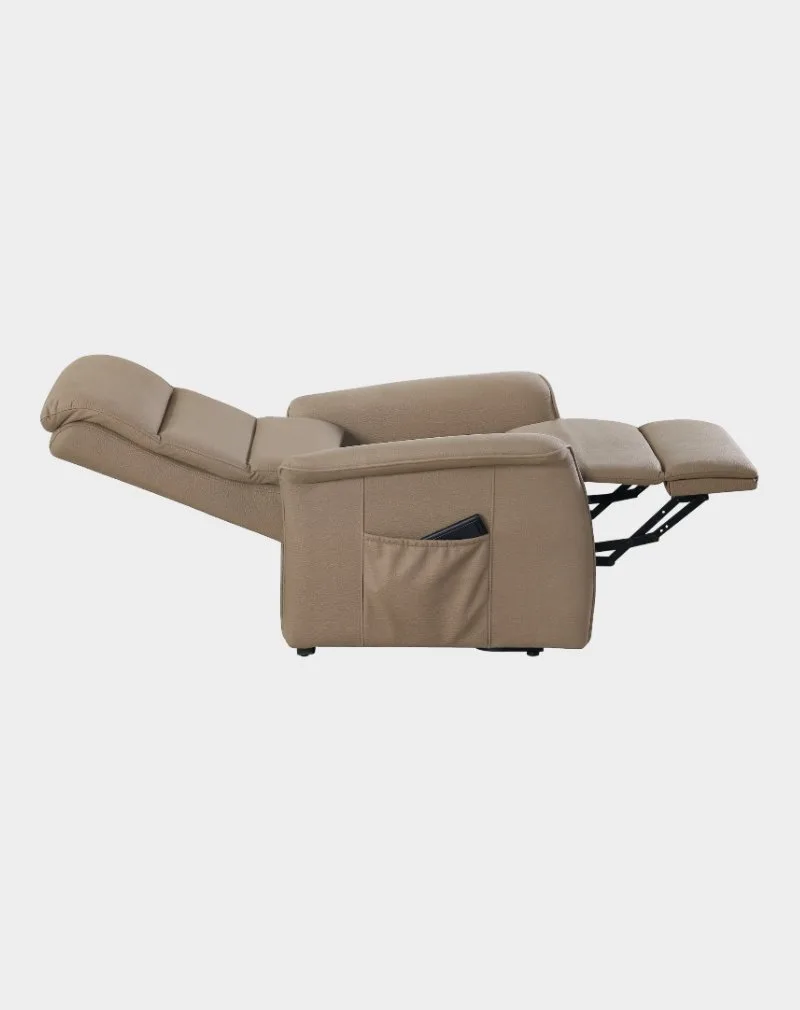 Milano fauteuil releveur 2 moteurs allongé mastic microfibre