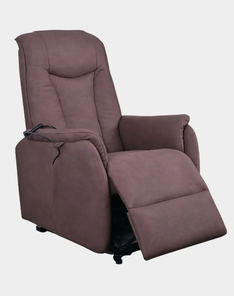 New Matéo Fauteuil Releveur 2 moteurs relève jambes brun microfibre