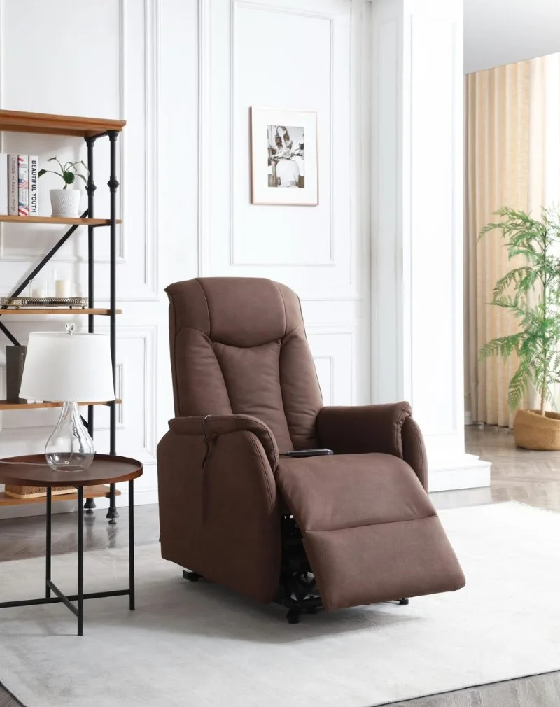 New Matéo Fauteuil Releveur 2 moteurs ambiance brun microfibre