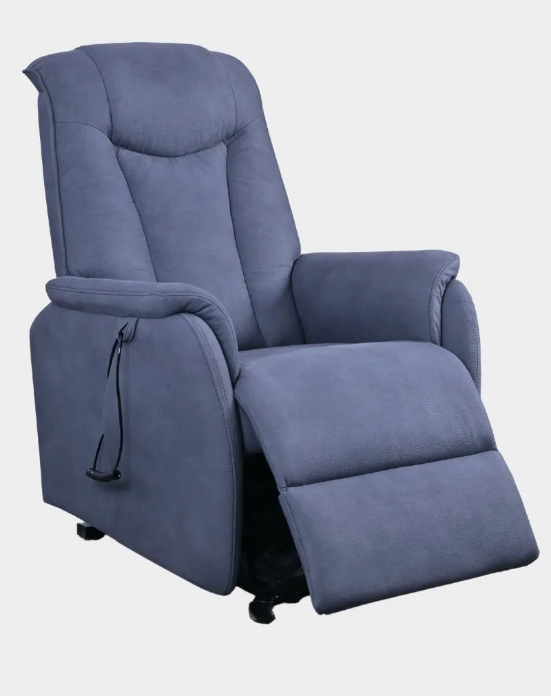New Matéo Fauteuil Releveur 2 moteurs relève jambes gris océan microfibre