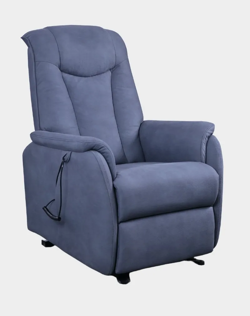 New Matéo Fauteuil Releveur 2 moteurs côté gris océan microfibre