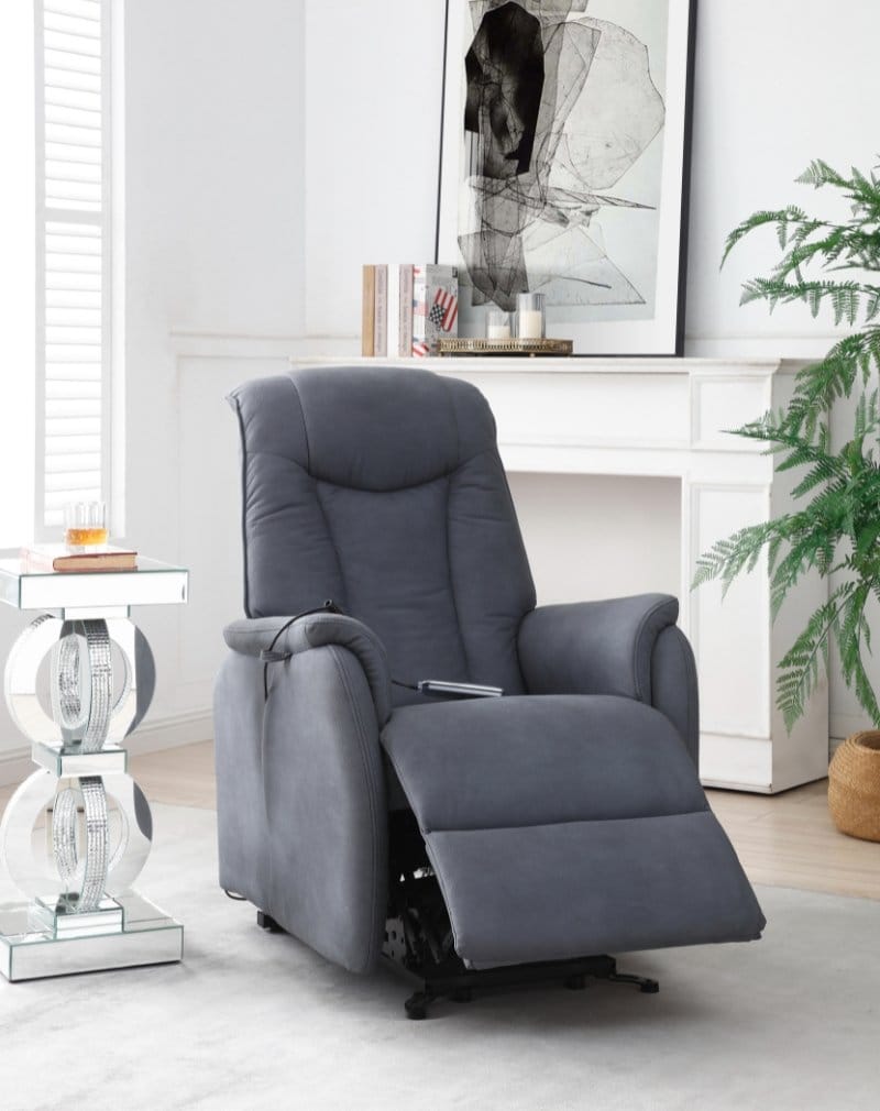 New Matéo Fauteuil Releveur 2 moteurs ambiance gris océan microfibre